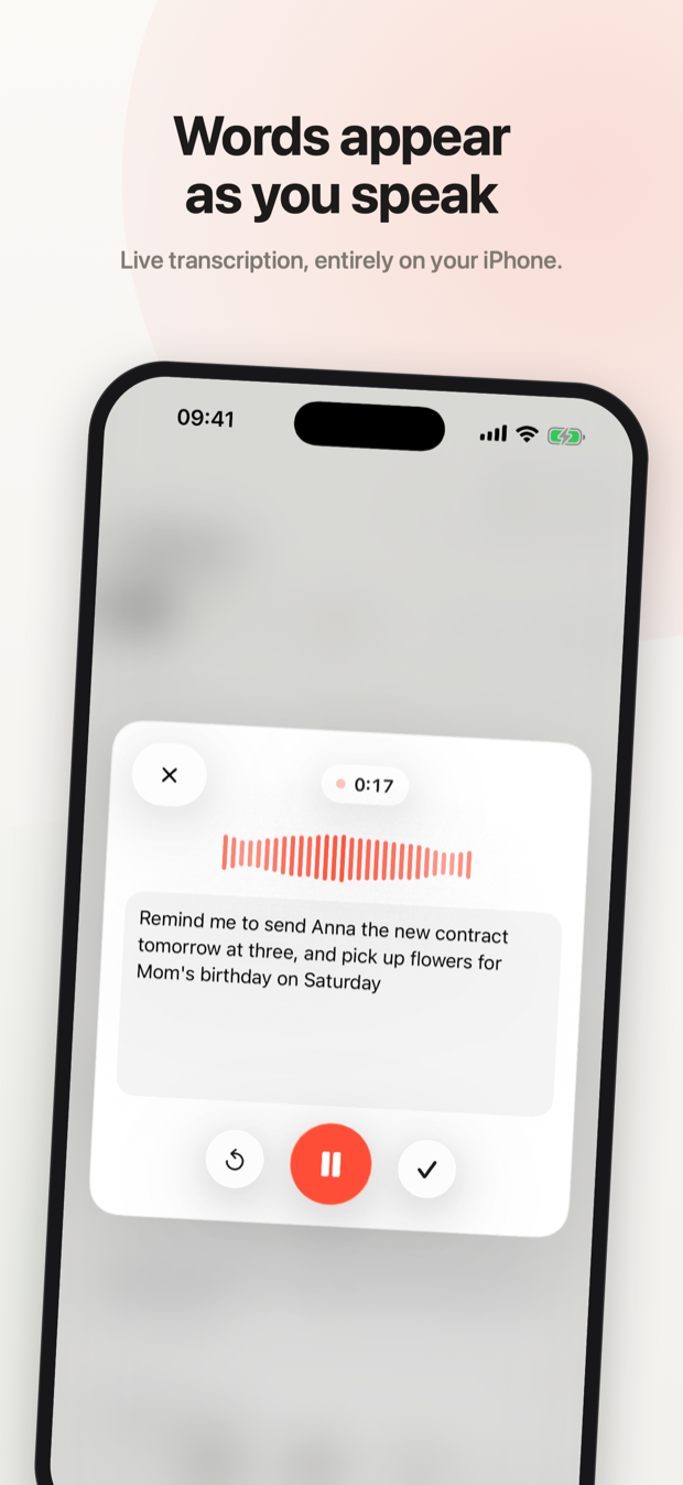 Live transcription while you speak